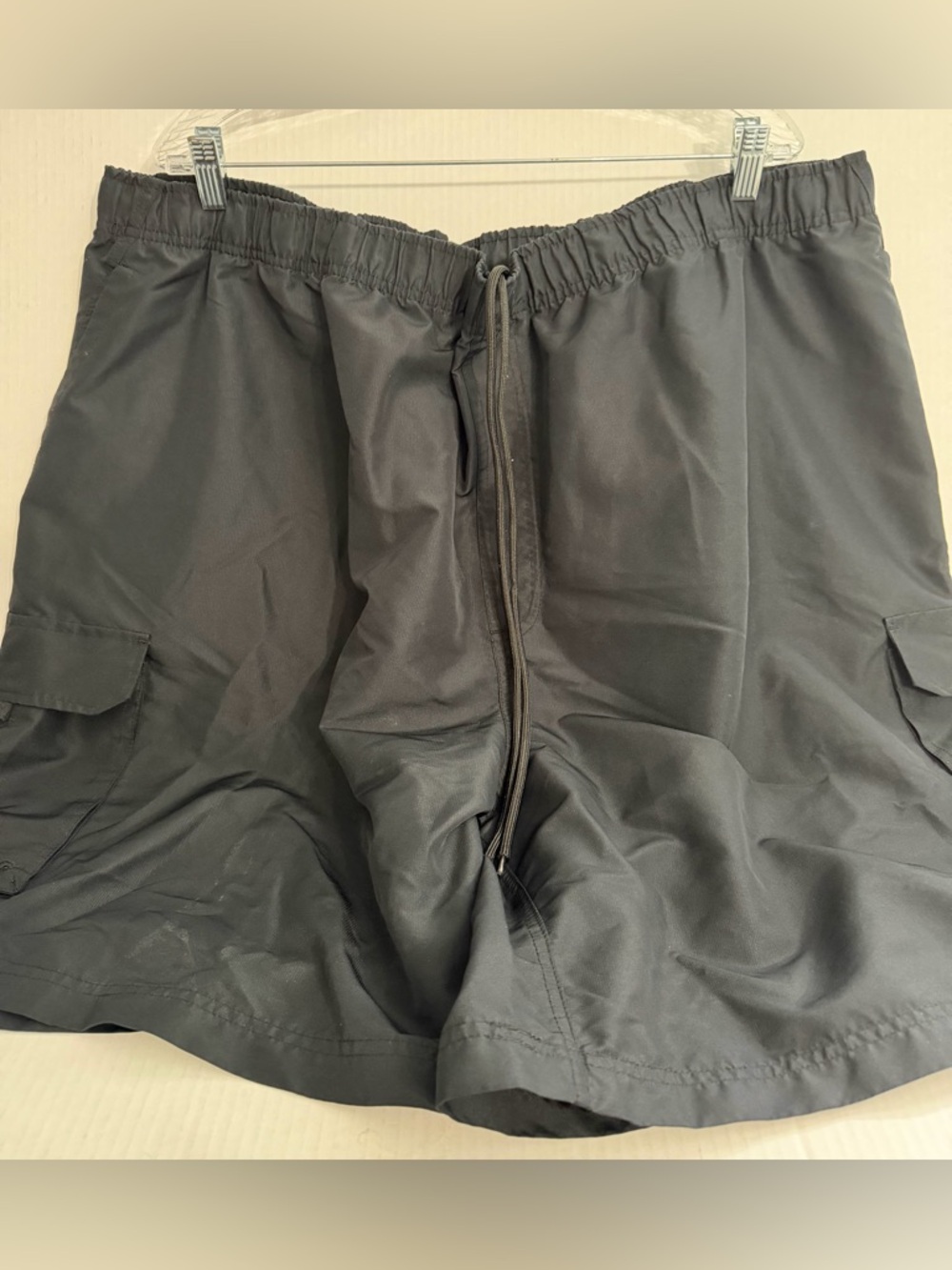 Harbor Bay Men's Black Swim Shorts with Drawstring